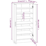 Skoskap Brun Eik 55X35X108 Cm Konstruert Tre