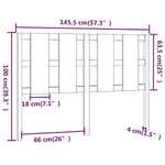 Sengegavl Svart 145,5X4X100 Cm Heltre Furu