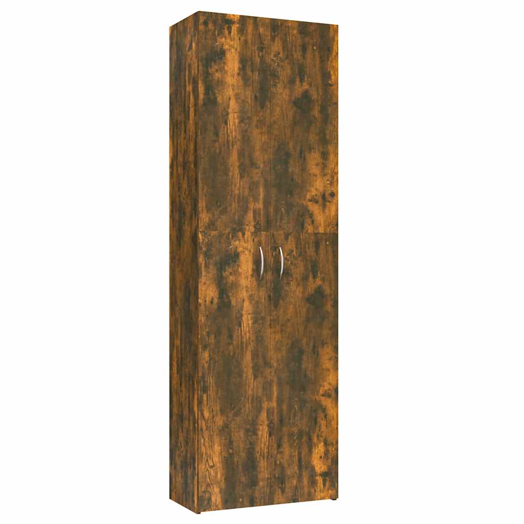 Kontorskap Røkt Eik 60X32X190 Cm Konstruert Tre