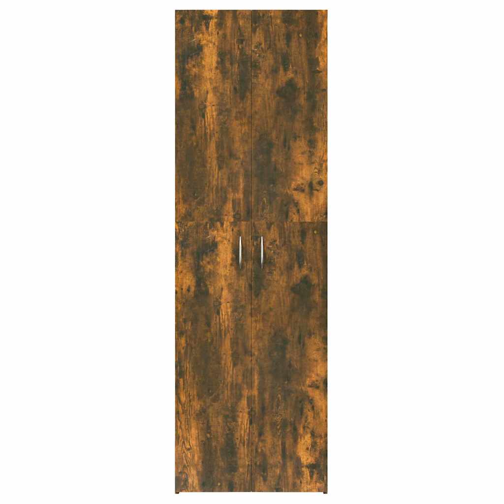 Kontorskap Røkt Eik 60X32X190 Cm Konstruert Tre