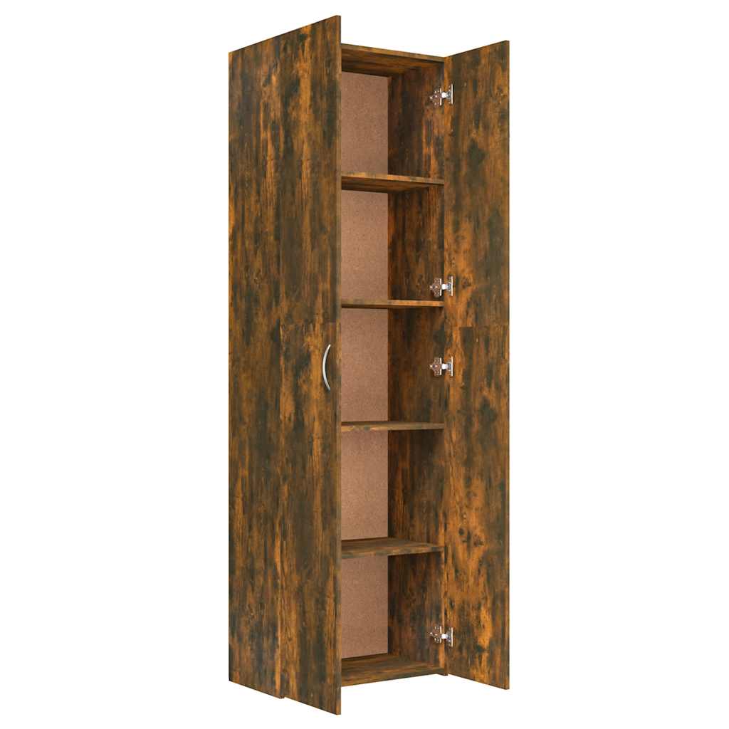 Kontorskap Røkt Eik 60X32X190 Cm Konstruert Tre