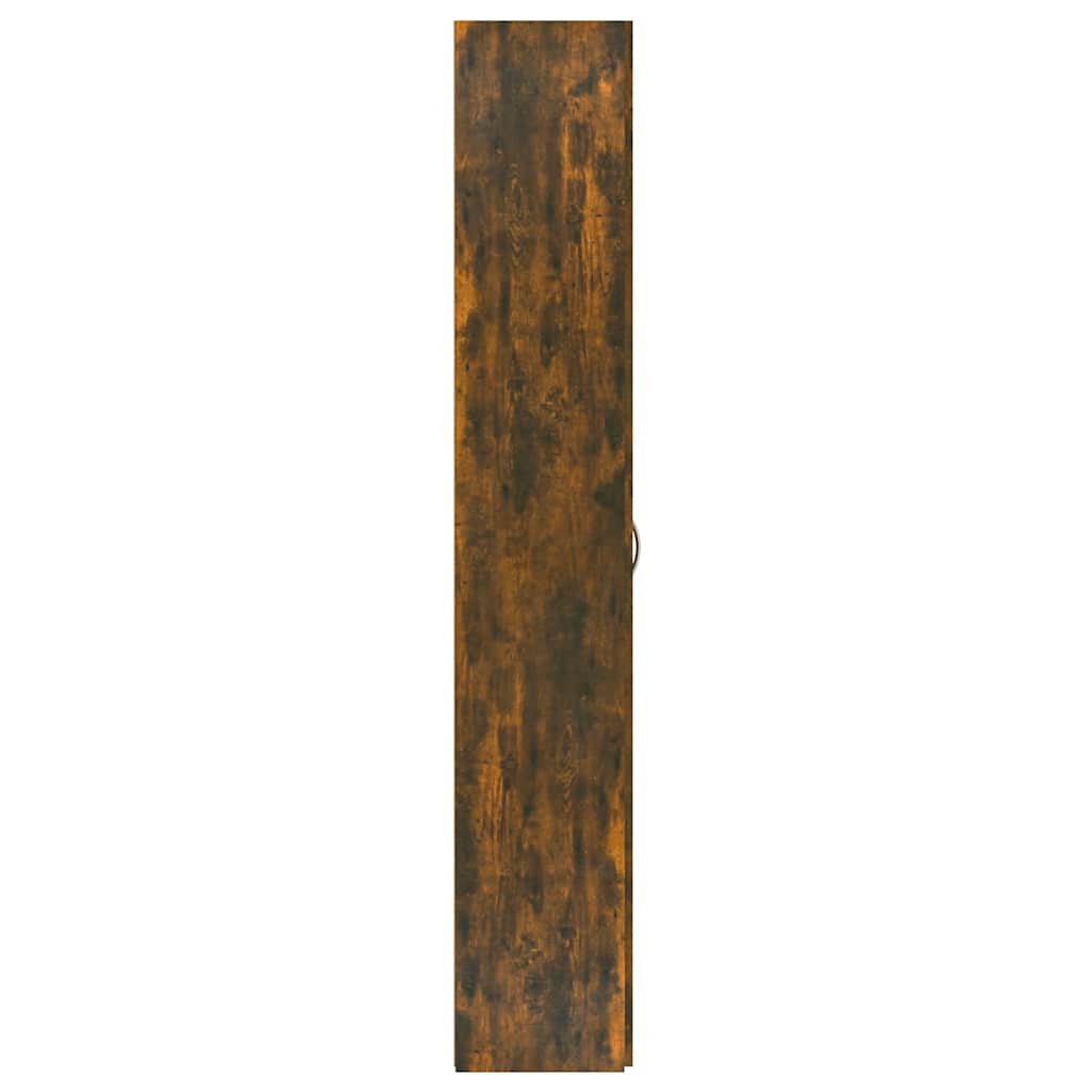 Kontorskap Røkt Eik 60X32X190 Cm Konstruert Tre