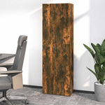 Kontorskap Røkt Eik 60X32X190 Cm Konstruert Tre