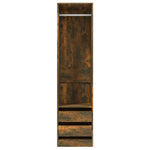 Garderobe Med Skuffer Røkt Eik 50X50X200 Cm Konstruert Tre