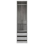 Garderobe Med Skuffer Grå Sonoma 50X50X200 Cm Konstruert Tre