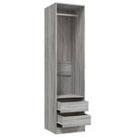 Garderobe Med Skuffer Grå Sonoma 50X50X200 Cm Konstruert Tre