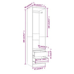 Garderobe Med Skuffer Grå Sonoma 50X50X200 Cm Konstruert Tre