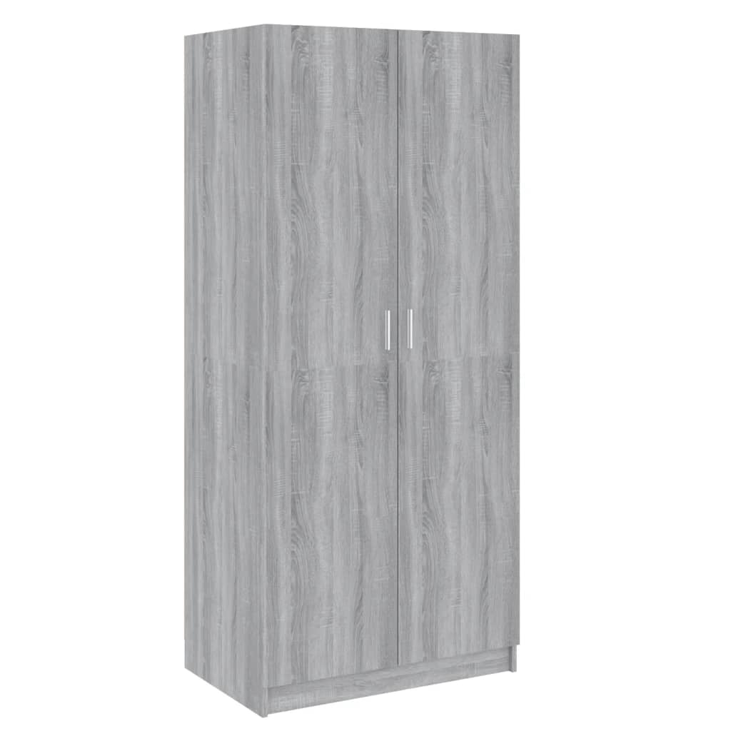 Garderobe Grå Sonoma 80X52X180 Cm Konstruert Tre