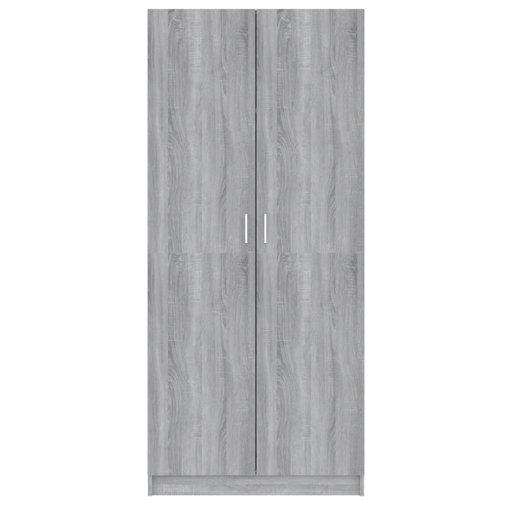 Garderobe Grå Sonoma 80X52X180 Cm Konstruert Tre
