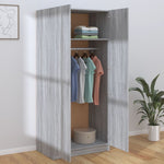 Garderobe Grå Sonoma 80X52X180 Cm Konstruert Tre