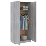 Garderobe Grå Sonoma 80X52X180 Cm Konstruert Tre
