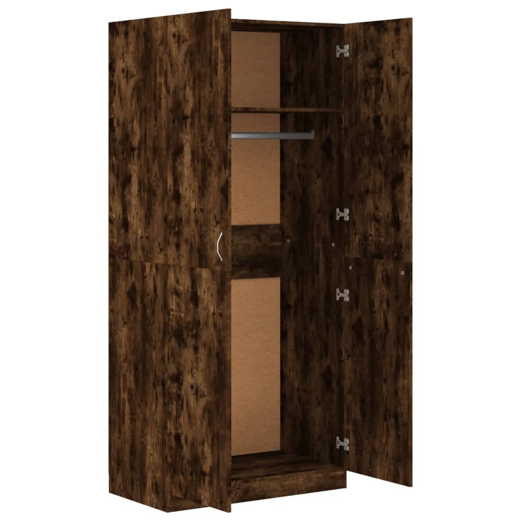 Garderobe Røkt Eik 90X52X200 Cm Konstruert Tre