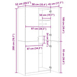 Garderobe Røkt Eik 90X52X200 Cm Konstruert Tre