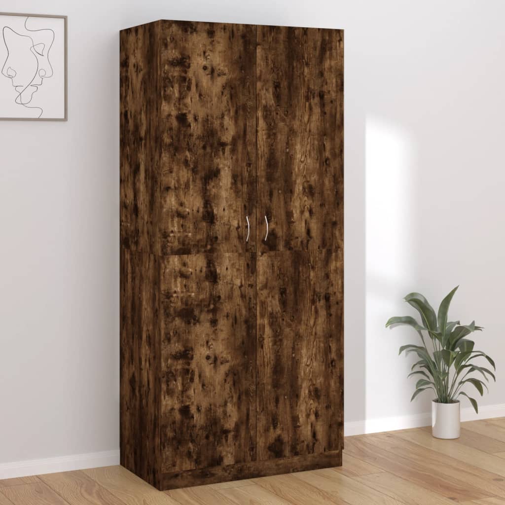 Garderobe Røkt Eik 90X52X200 Cm Konstruert Tre