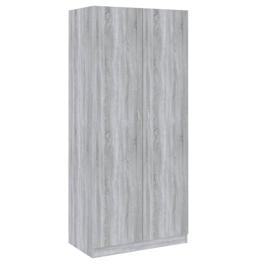 Garderobe Grå Sonoma 90X52X200 Cm Konstruert Tre