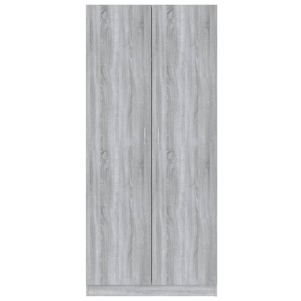 Garderobe Grå Sonoma 90X52X200 Cm Konstruert Tre