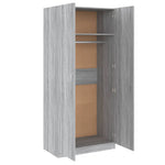 Garderobe Grå Sonoma 90X52X200 Cm Konstruert Tre