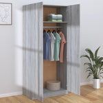 Garderobe Grå Sonoma 90X52X200 Cm Konstruert Tre