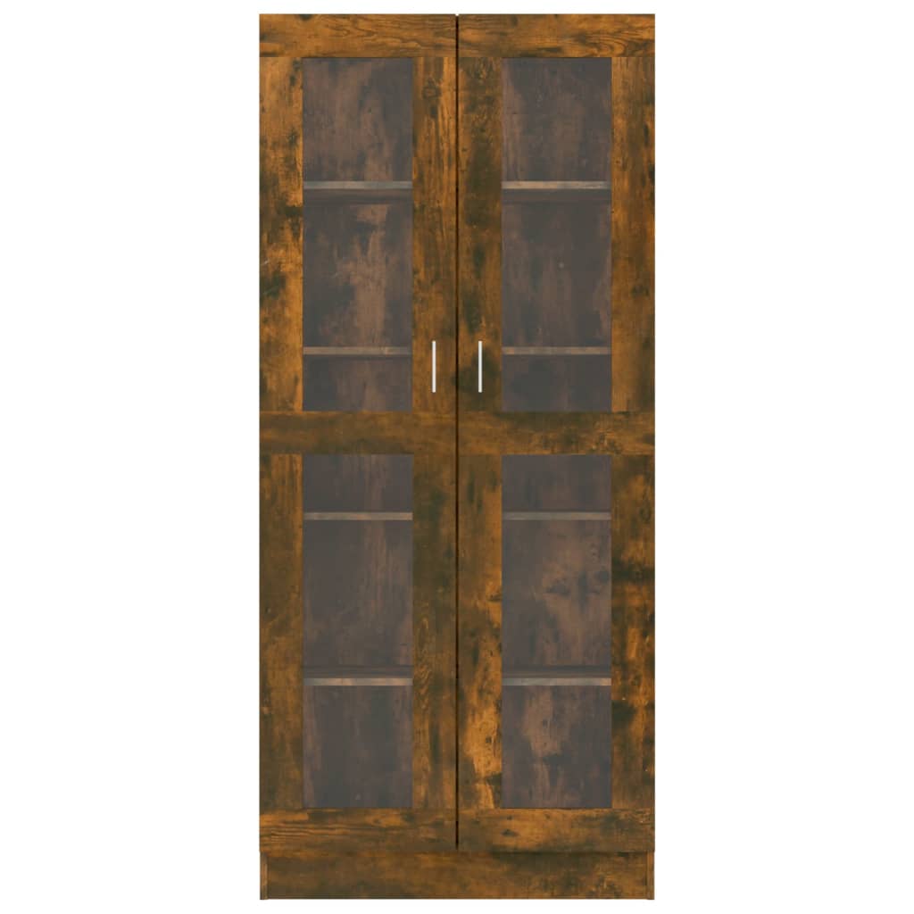 Vitrineskap Røkt Eik 82,5X30,5X185,5 Cm Konstruert Tre