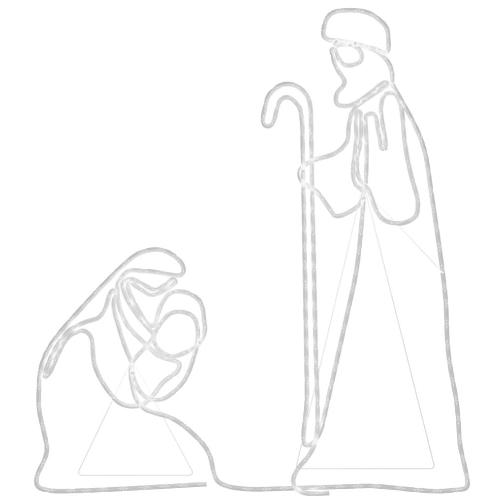 Figur Av Maria Og Josef Med 264 Lysdioder 40X55 Og 38X100 Cm