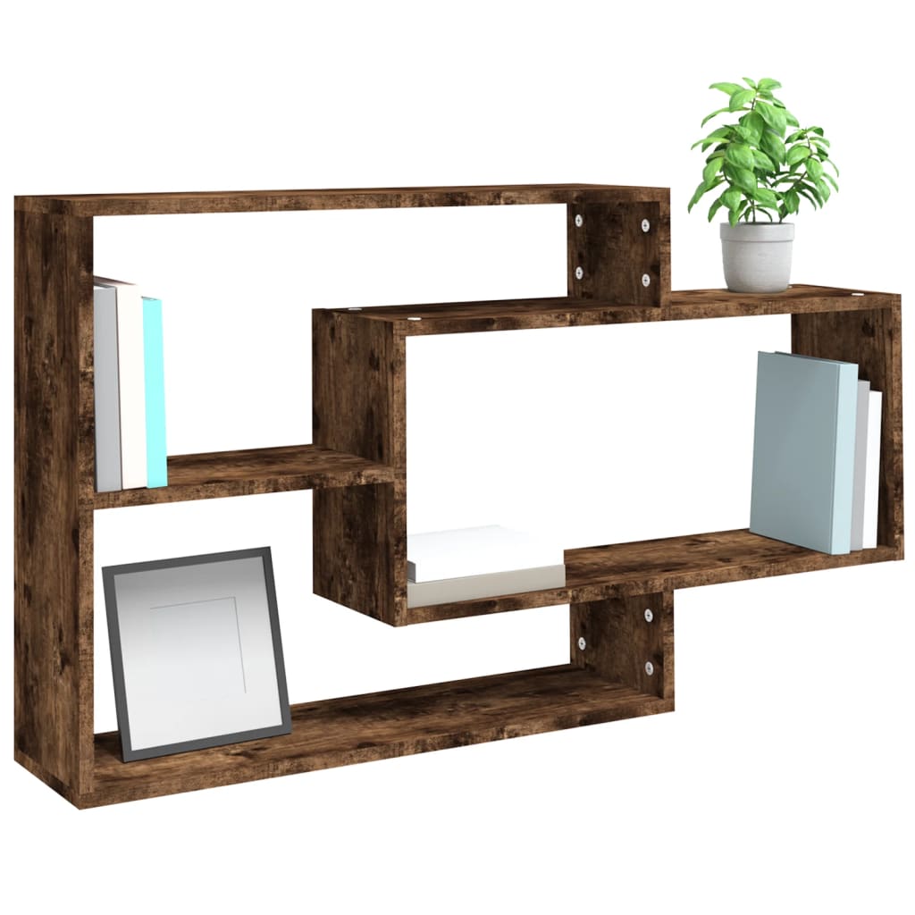 Vegghylle Røkt Eik 104X20X58,5 Cm Konstruert Tre