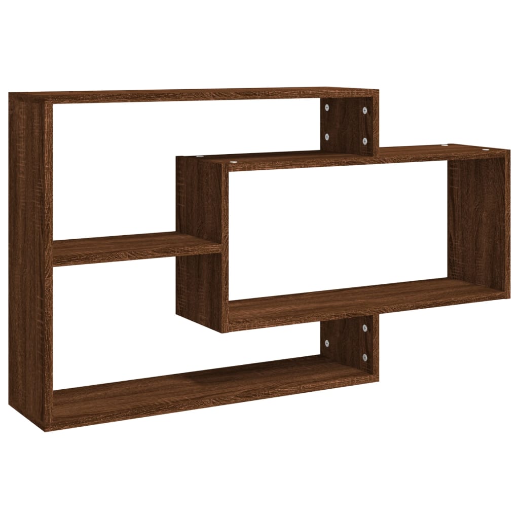 Vegghylle Brun Eik 104X20X58,5 Cm Konstruert Tre