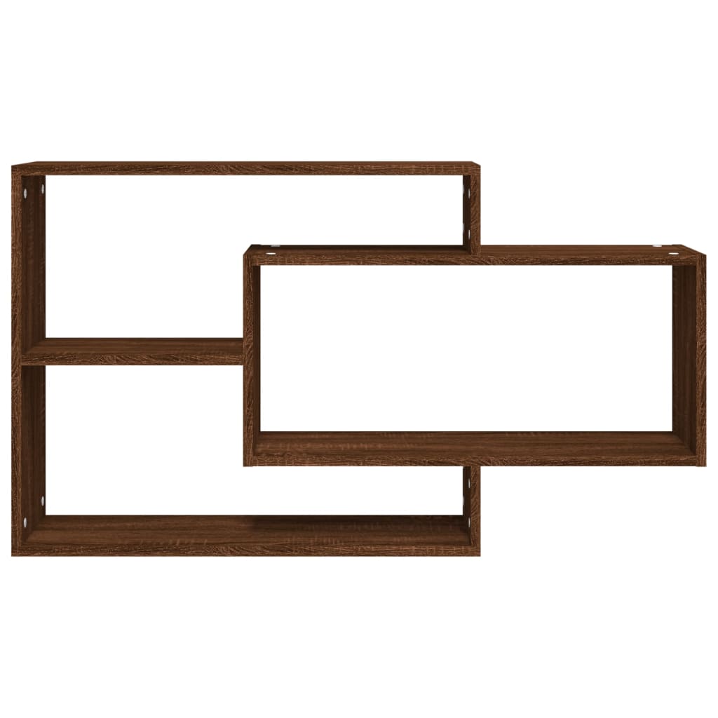 Vegghylle Brun Eik 104X20X58,5 Cm Konstruert Tre