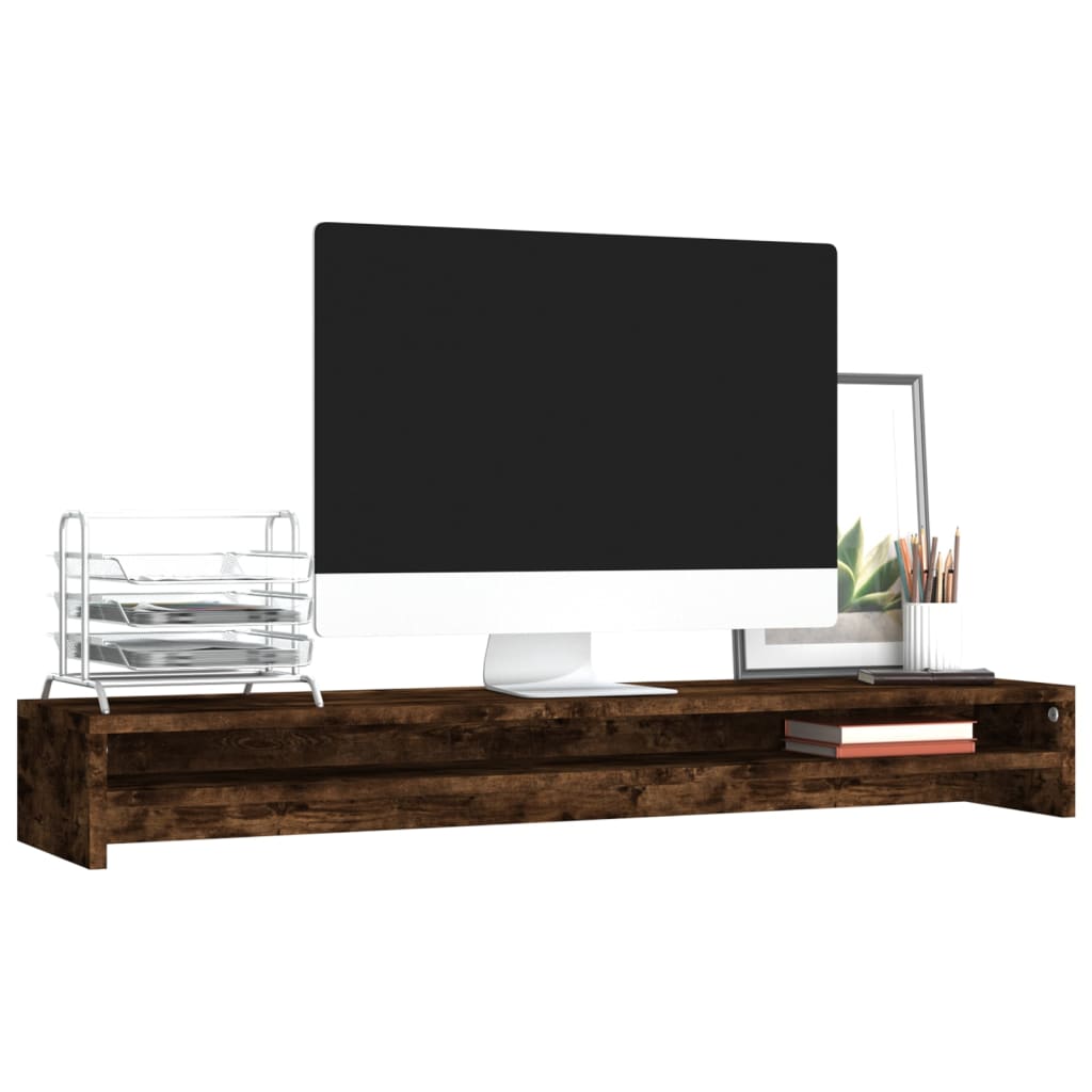 Skjermstativ Røkt Eik 100X24X13 Cm Konstruert Tre