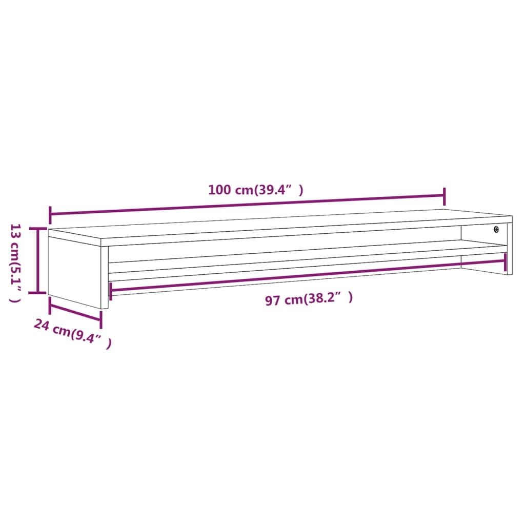 Skjermstativ Røkt Eik 100X24X13 Cm Konstruert Tre