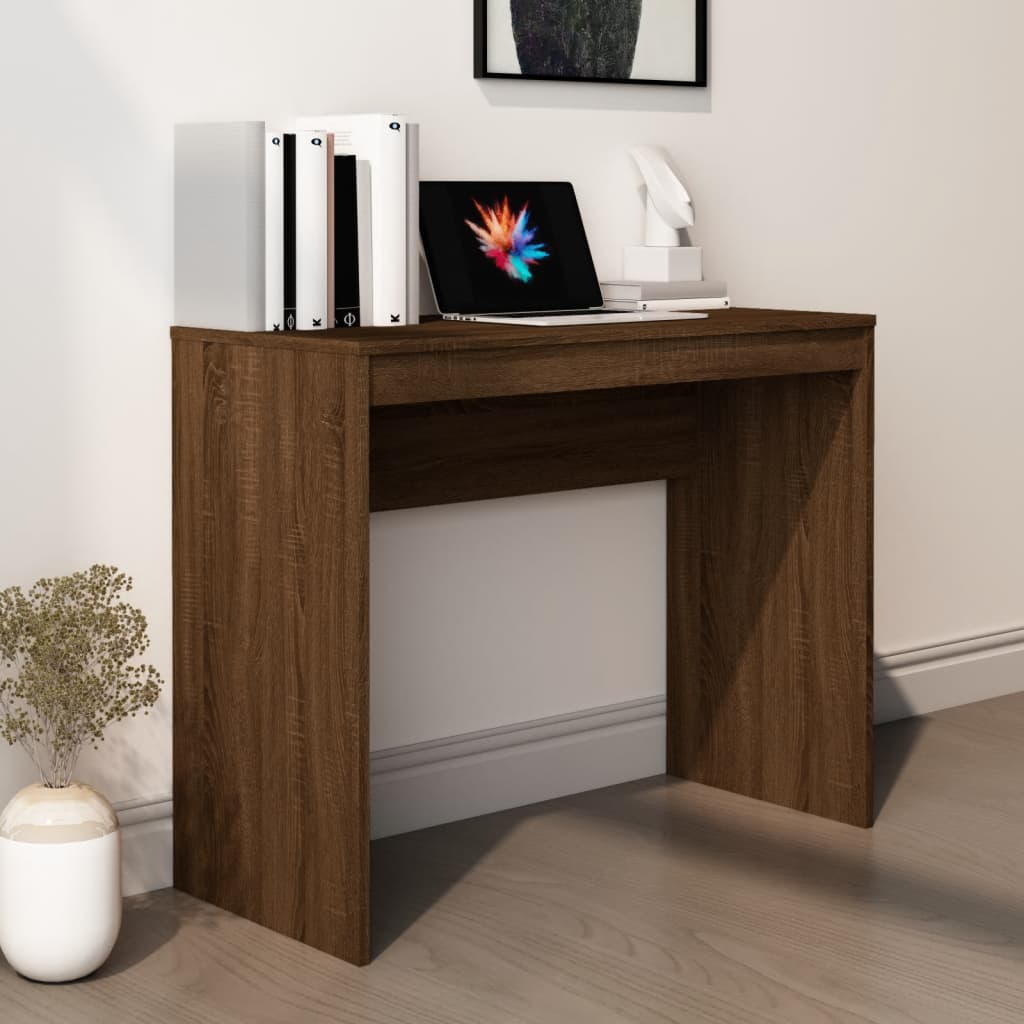 Skrivebord Brun Eik 90X40X72 Cm Konstruert Tre