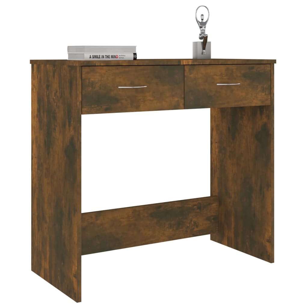 Skrivebord Røkt Eik 80X40X75 Cm Konstruert Tre