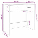 Skrivebord Røkt Eik 80X40X75 Cm Konstruert Tre