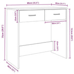 Skrivebord Grå Sonoma 80X40X75 Cm Konstruert Tre