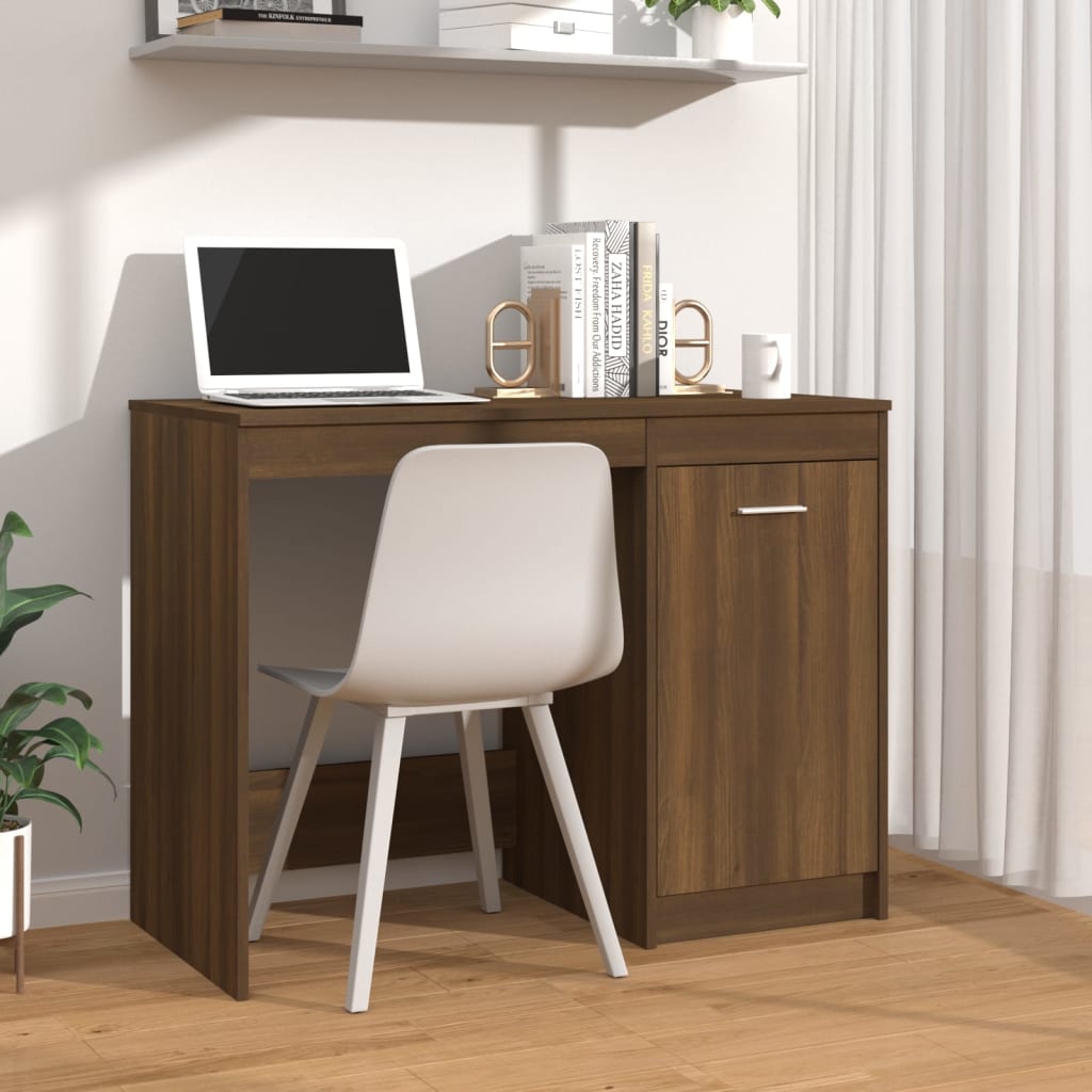 Skrivebord Brun Eik 100X50X76 Cm Konstruert Tre