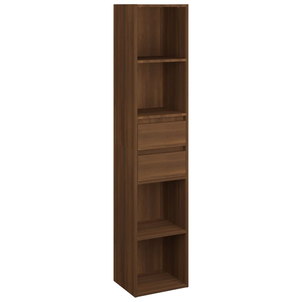 Bokhylle Brun Eik 36X30X171 Cm Konstruert Tre
