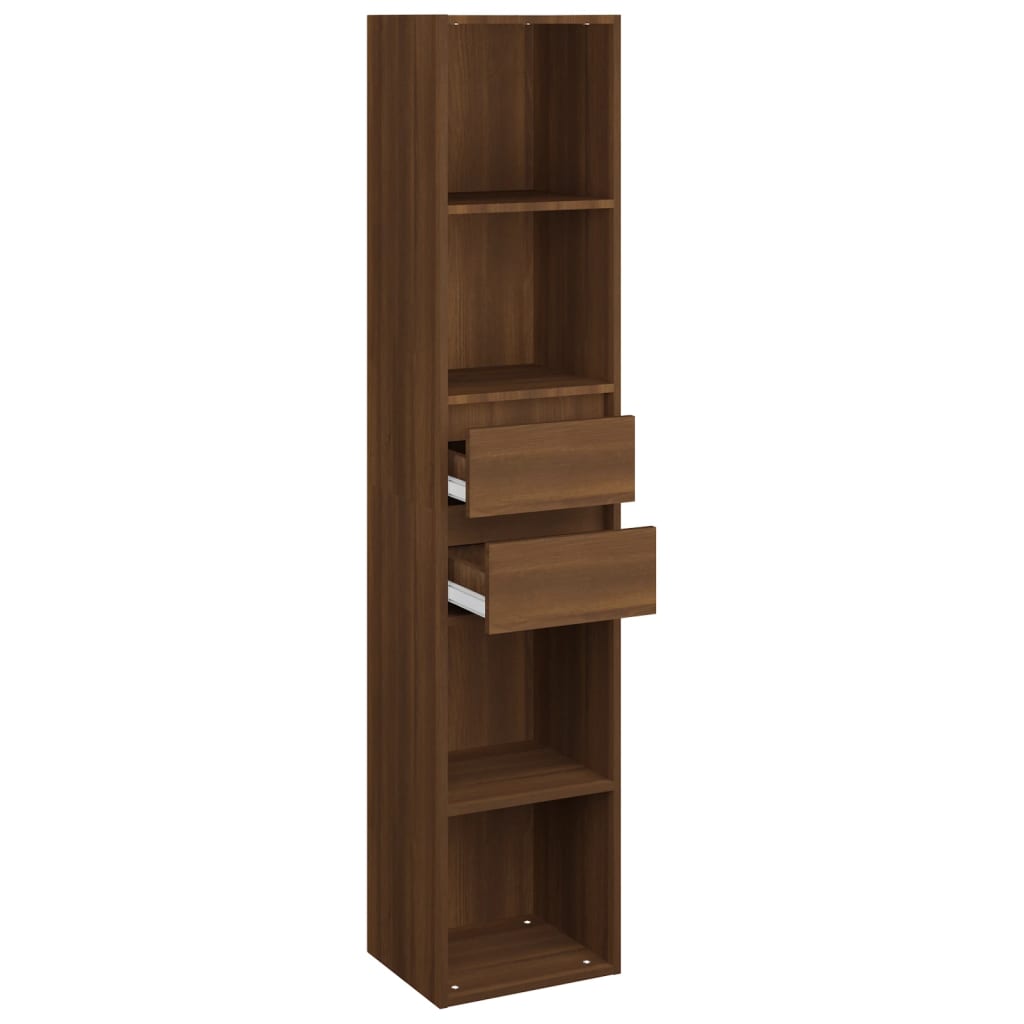Bokhylle Brun Eik 36X30X171 Cm Konstruert Tre