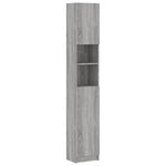 Baderomsskap Grå Sonoma Eik 32X25,5X190 Cm Konstruert Tre
