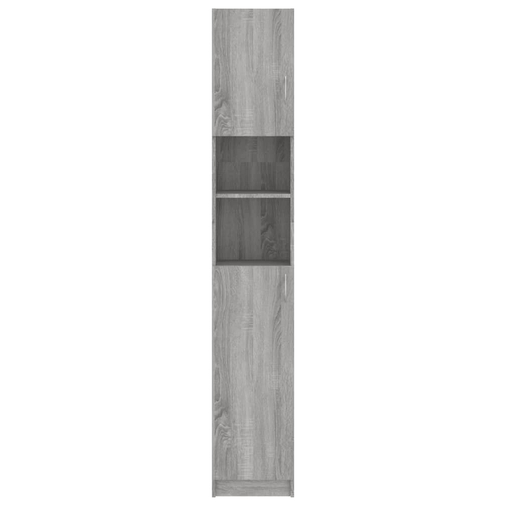 Baderomsskap Grå Sonoma Eik 32X25,5X190 Cm Konstruert Tre