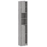 Baderomsskap Grå Sonoma Eik 32X25,5X190 Cm Konstruert Tre