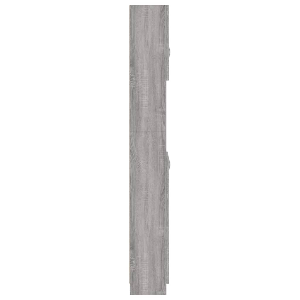 Baderomsskap Grå Sonoma Eik 32X25,5X190 Cm Konstruert Tre