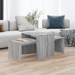 Salongbordsett Grå Sonoma 100X48X40 Cm Konstruert Tre