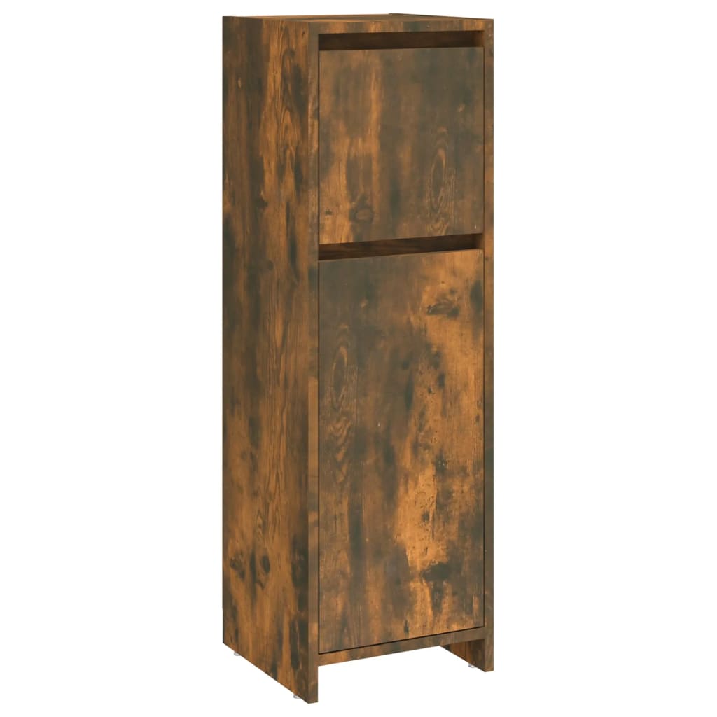 Baderomsskap Røkt Eik 30X30X95 Cm Konstruert Tre