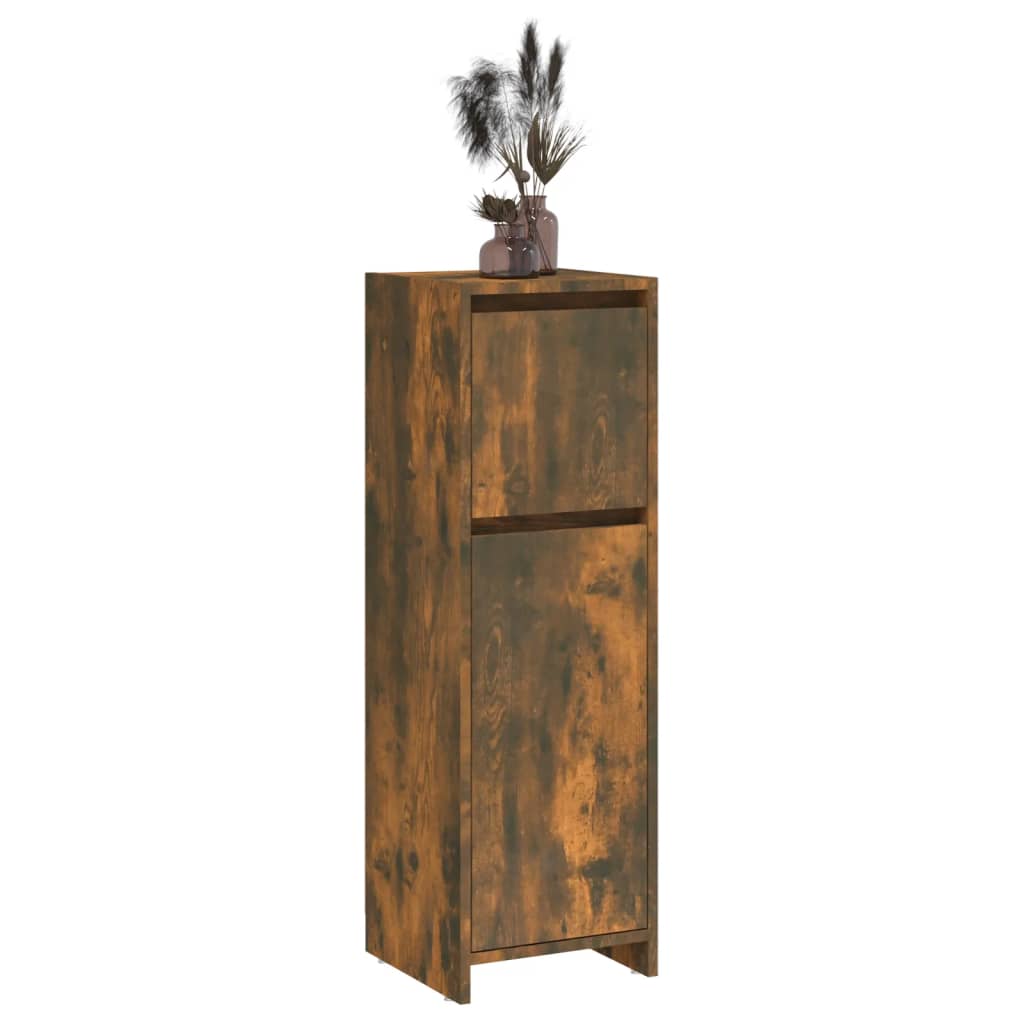 Baderomsskap Røkt Eik 30X30X95 Cm Konstruert Tre
