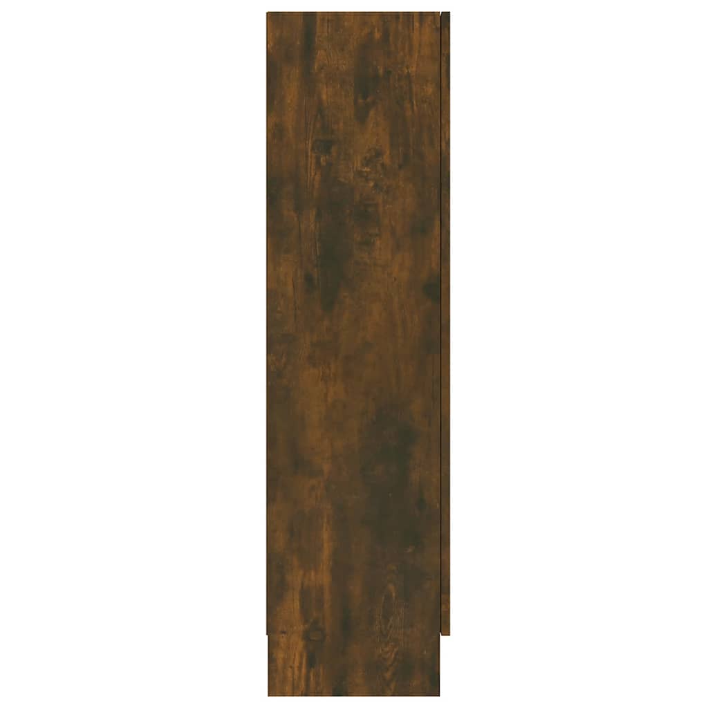 Vitrineskap Røkt Eik 82,5X30,5X115 Cm Konstruert Tre