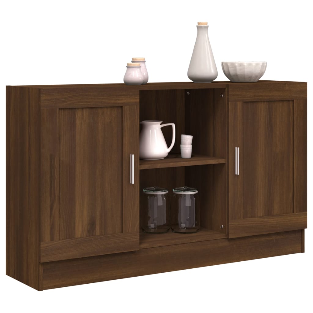 Skjenk Brun Eik 120X30,5X70 Cm Konstruert Tre