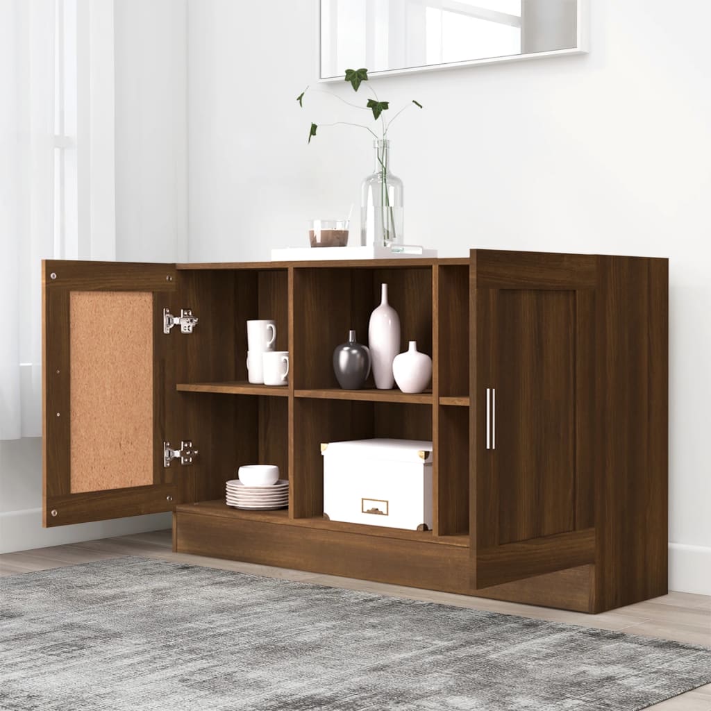 Skjenk Brun Eik 120X30,5X70 Cm Konstruert Tre