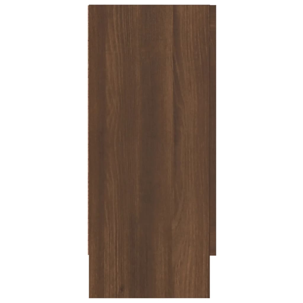 Vitrineskap Brun Eik 120X30,5X70 Cm Konstruert Tre