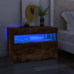 Tv-Benk Med Led-Lys Røkt Eik 60X35X40 Cm