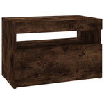 Tv-Benk Med Led-Lys Røkt Eik 60X35X40 Cm