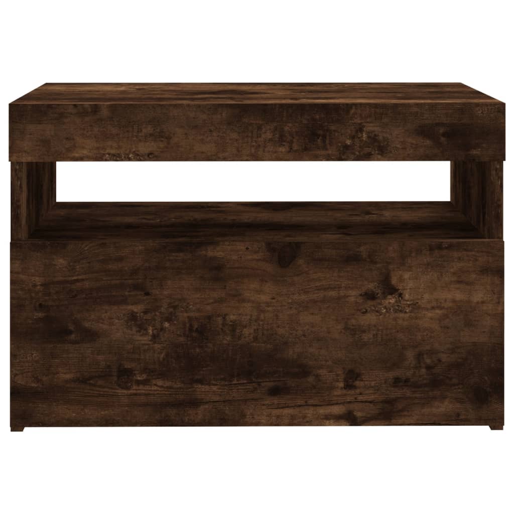 Tv-Benk Med Led-Lys Røkt Eik 60X35X40 Cm